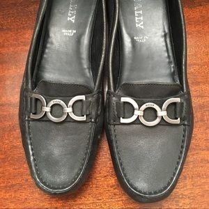 Bally 10M EU 40.5 Black loafers w pewter bits